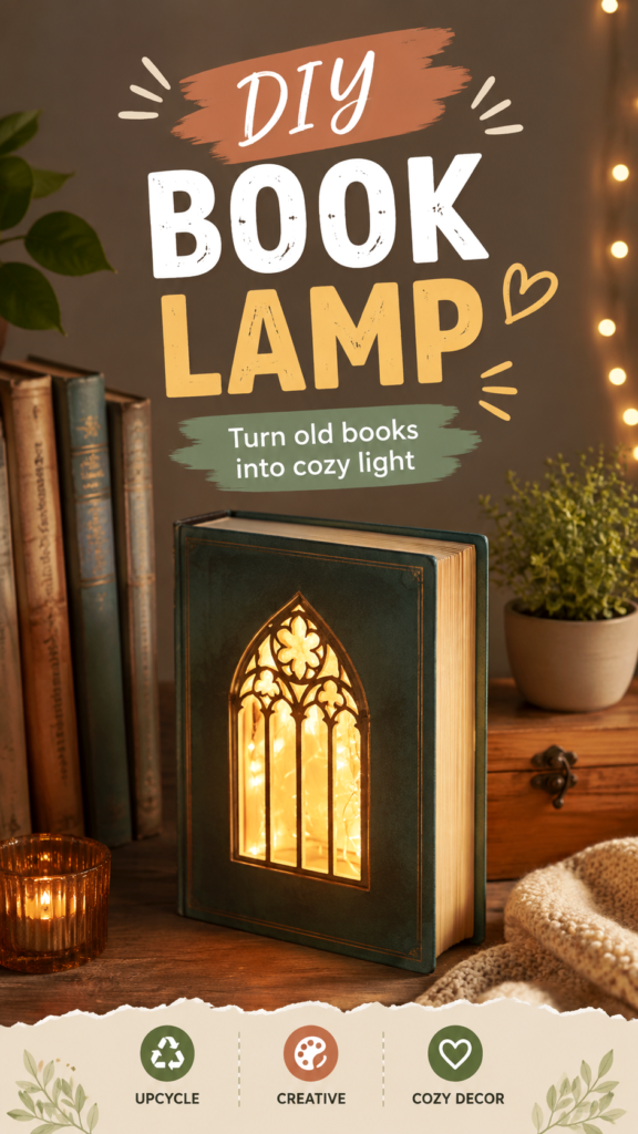 DIY Book Lamp Tutorial Turn Old Books into Cozy Handmade Home Decor