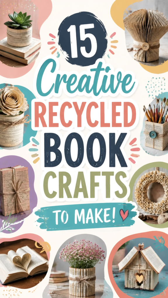 15 Creative Book Crafts DIY Ideas to Recycle Old Books at Home