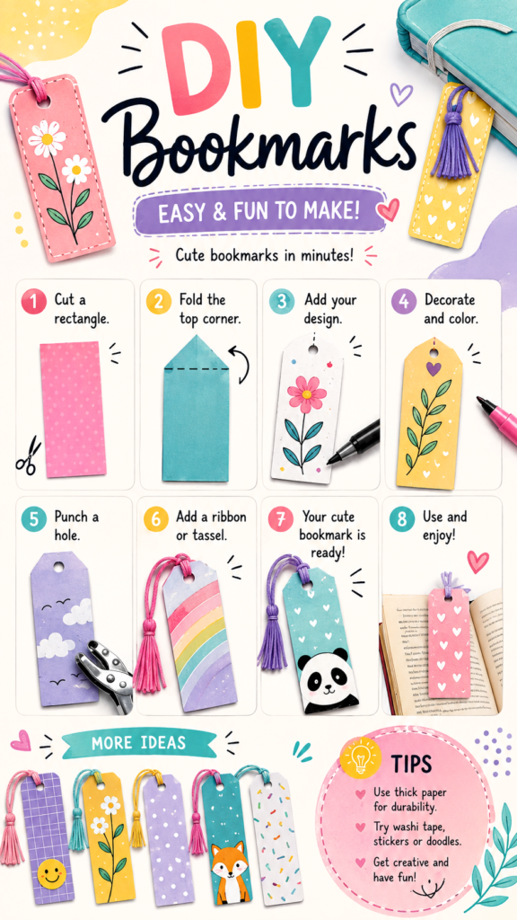DIY Bookmarks Easy Handmade Bookmark Ideas Step by Step