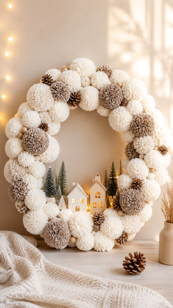 Christmas DIY Crafts Cozy Holiday Wreath  Winter Decor Ideas