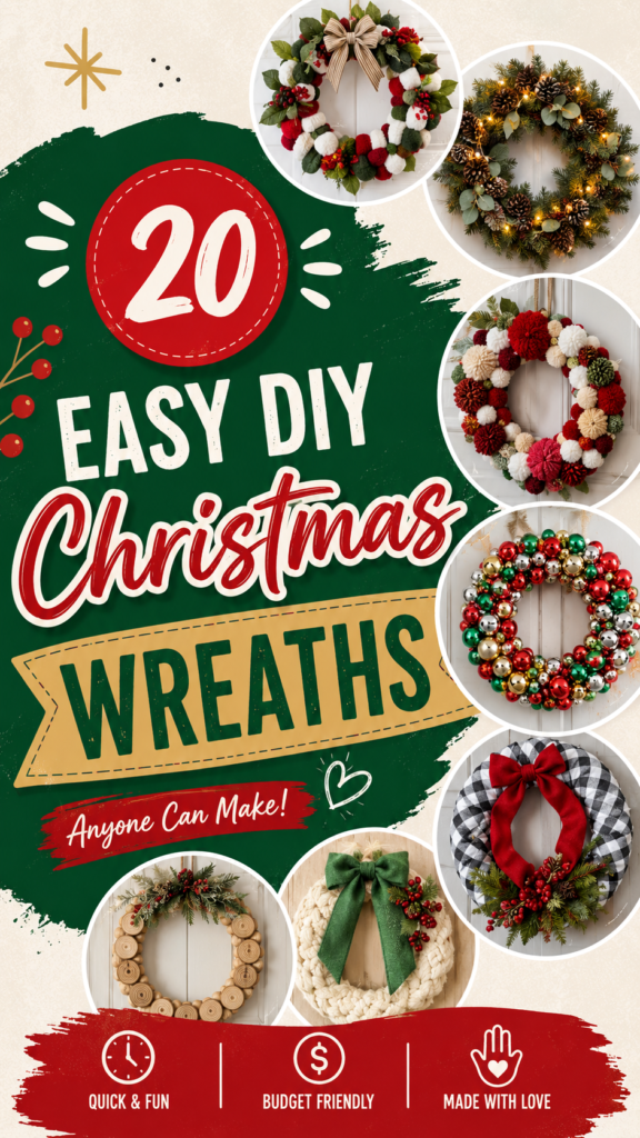 20 Easy DIY Christmas Wreaths Ideas Anyone Can Make