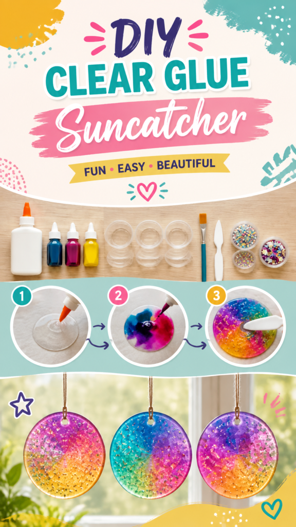 DIY Clear Glue Suncatcher Craft Ideas  Easy Arts and Crafts Project
