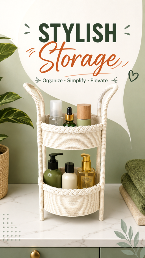 Stylish Bathroom Storage Ideas Chic Two-Tier Organizer for Small Spaces