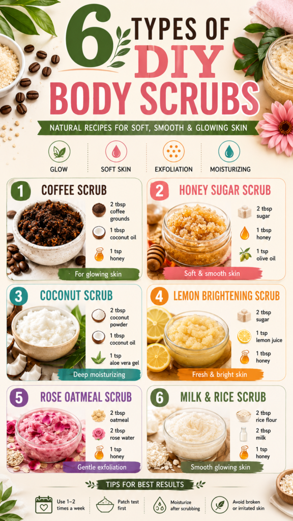 6 DIY Body Scrub Recipes for Soft, Smooth  Glowing Skin