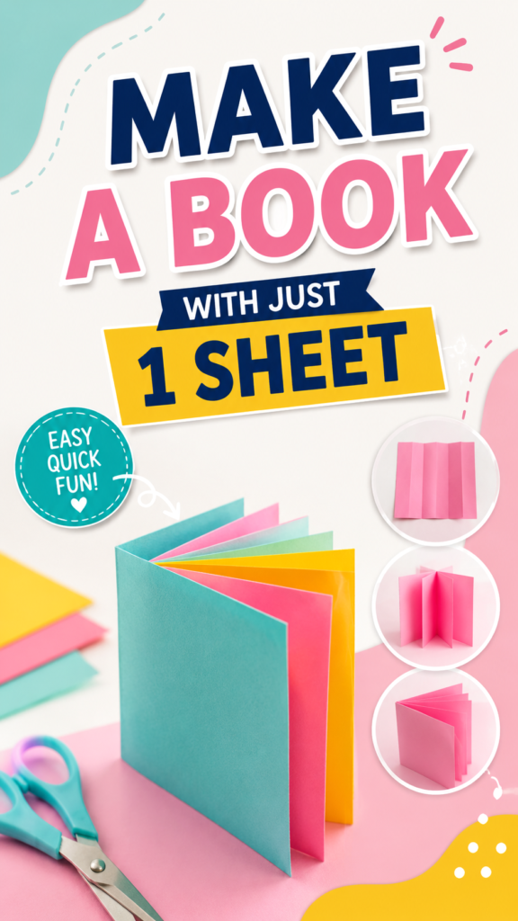 How to Make a Book With Just 1 Sheet of Paper  Easy DIY Paper Craft