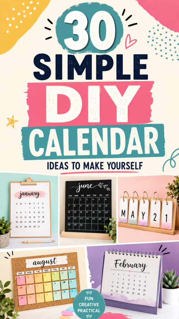 30 Simple DIY Calendar Ideas to Make Yourself at Home