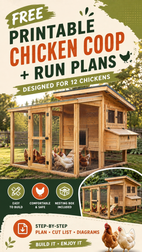 DIY Chicken Coop Plans Easy Build Ideas for 12 Chickens  Run