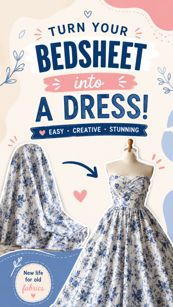 DIY Bedsheet Dress Easy Upcycled Fashion Idea for a Stunning Floral Dress