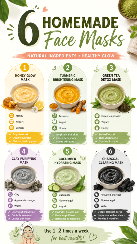 6 DIY Face Mask Recipes for Glowing Skin  Easy Homemade Face Masks