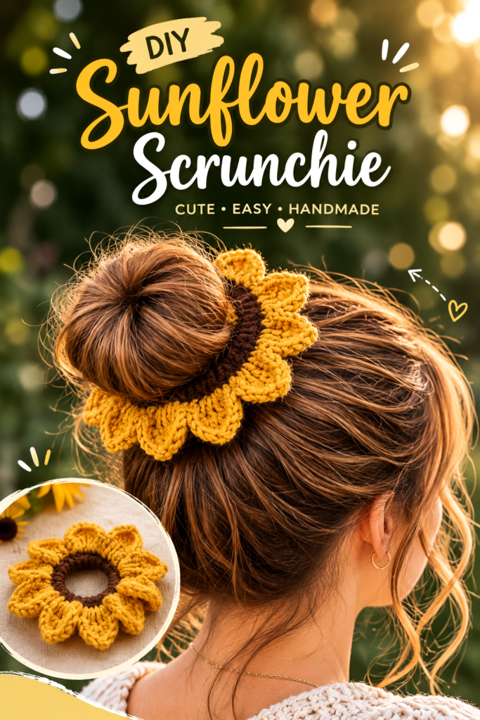 DIY Hair Accessories Cute Sunflower Scrunchie Ideas to Make at Home