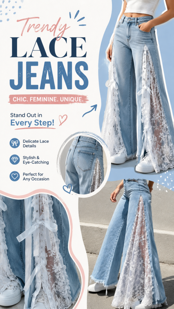 Trendy Lace Jeans Outfit Ideas for a Chic Feminine Look