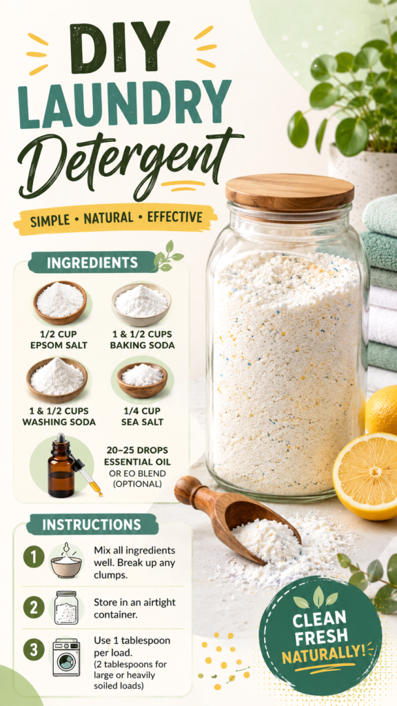 DIY Laundry Detergent Recipe Simple, Natural  Effective Homemade Cleaner