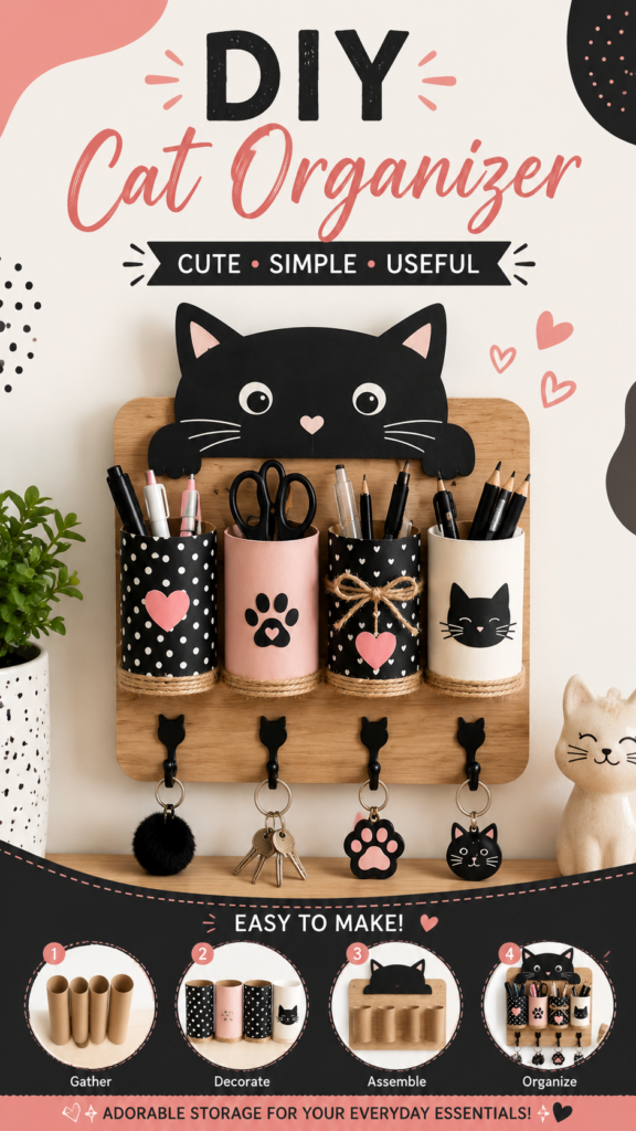 DIY Cat Organizer Ideas for Cute  Easy Home Storage