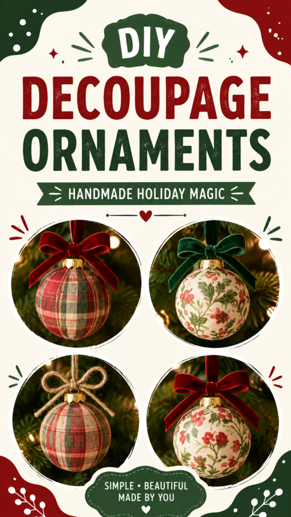 DIY Christmas Ornaments Easy Decoupage Ideas for Handmade Holiday Decor