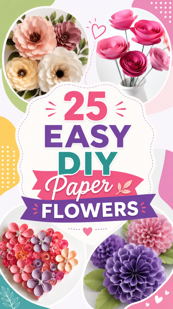 25 Easy DIY Paper Flowers Creative Paper Flower Crafts  Ideas