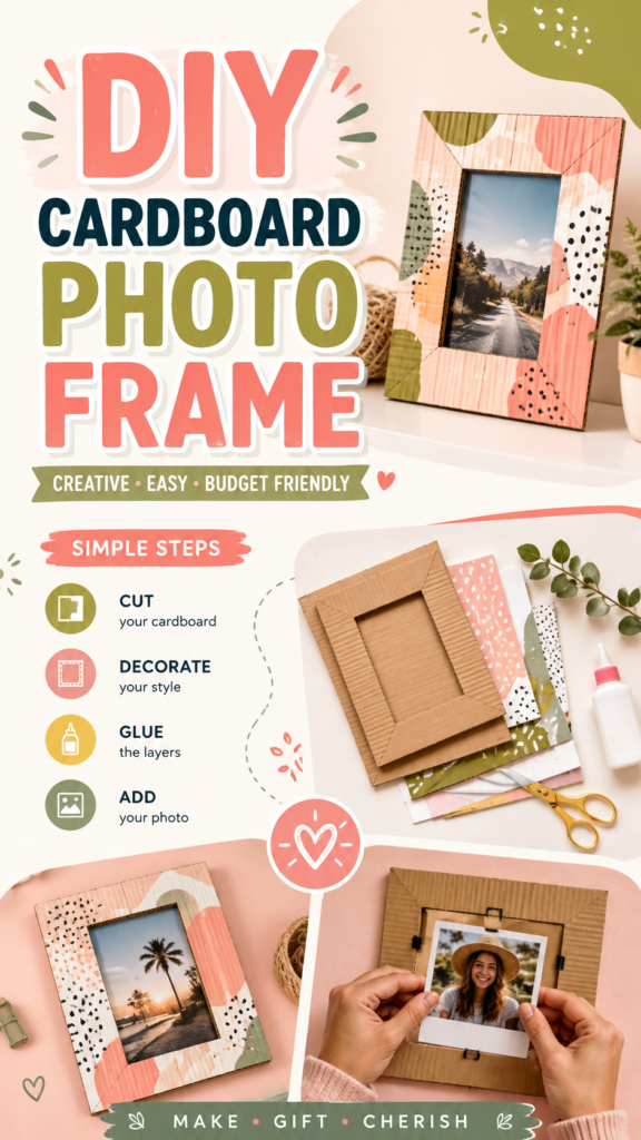 DIY Cardboard Photo Frame Easy Budget-Friendly Craft Tutorial