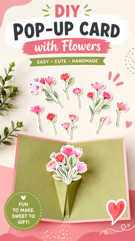 DIY Pop-Up Flower Card Tutorial Easy, Cute Handmade Gift Idea