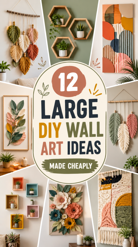 12 Large DIY Wall Art Ideas Made Cheaply for Home Decor