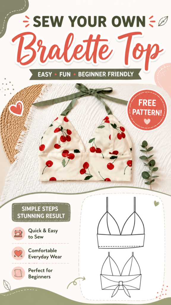 Easy DIY Bralette Top Sewing Pattern for Beginners  Free Pattern Guide