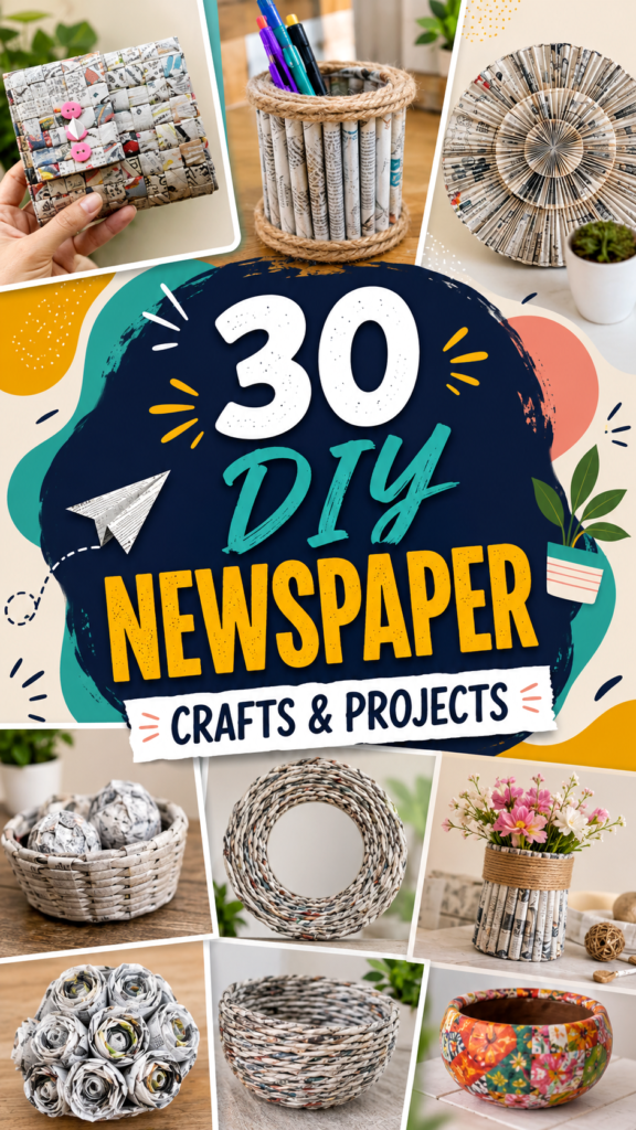 30 Easy Newspaper Crafts DIY Ideas for Creative Home Projects