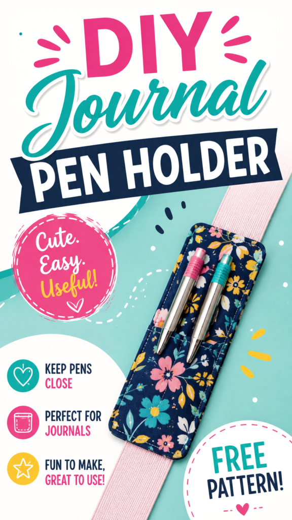 DIY Journal Pen Holder Sewing Pattern Cute, Easy  Useful Craft