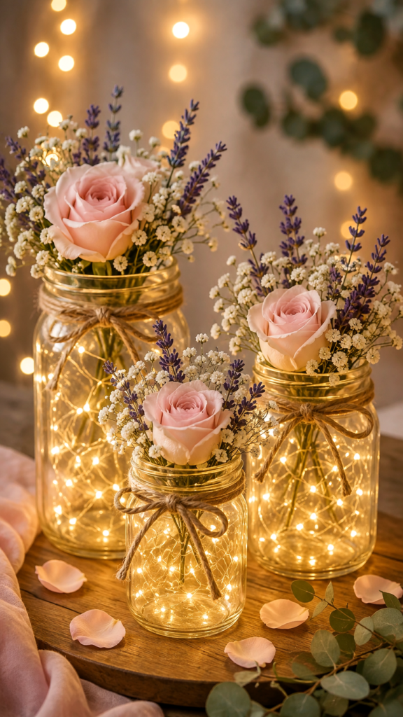 DIY Wedding Crafts Romantic Mason Jar Decor Ideas