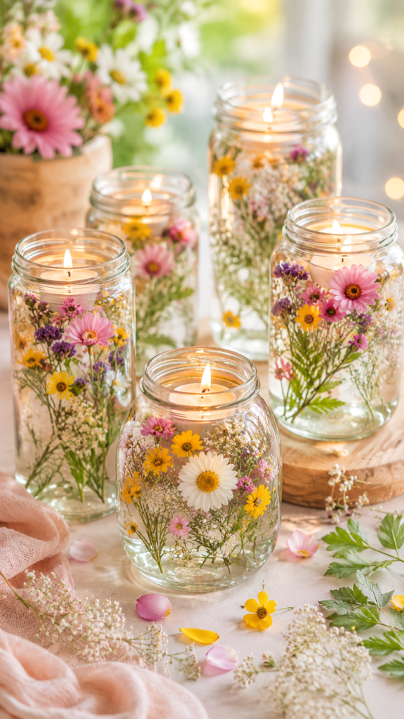 DIY Wildflower Mason Jar Candles for a Cozy Home Decor Glow