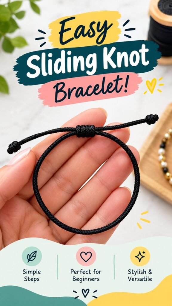 Easy Sliding Knot Bracelet Tutorial for Beginners