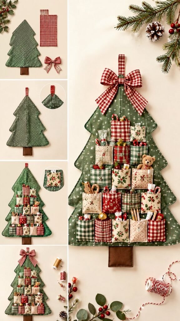 DIY Advent Calendar Ideas Easy Fabric Christmas Tree Tutorial