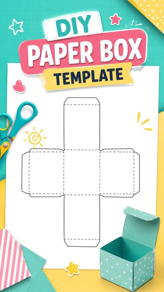 DIY Paper Box Template Easy Printable Craft for Kids  Beginners