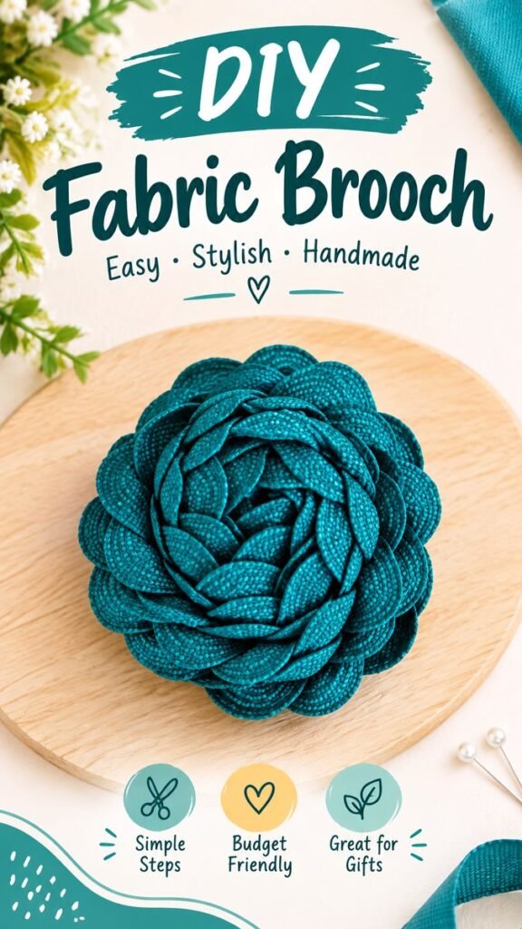 DIY Fabric Brooch Easy Handmade Accessory Tutorial for Beginners