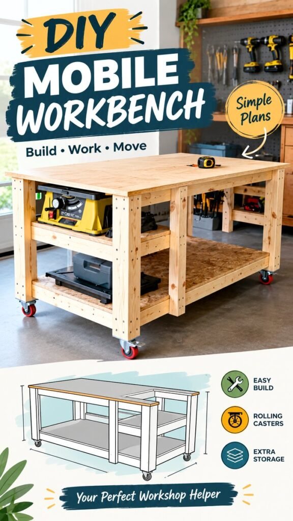 DIY Mobile Workbench Plans for a Functional Rolling Workshop Station