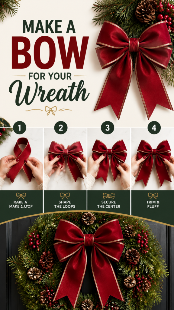 DIY Christmas Bow Tutorial for Wreaths and Holiday Decor
