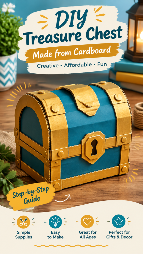 Clash Royale Chest DIY Craft Tutorial Make a Cardboard Treasure Chest