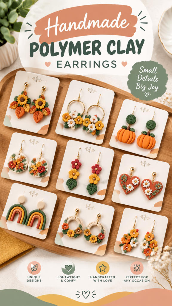 Autumn Clay Jewelry DIY Handmade Polymer Clay Earrings Tutorial
Prefer earrings or general clay crafts