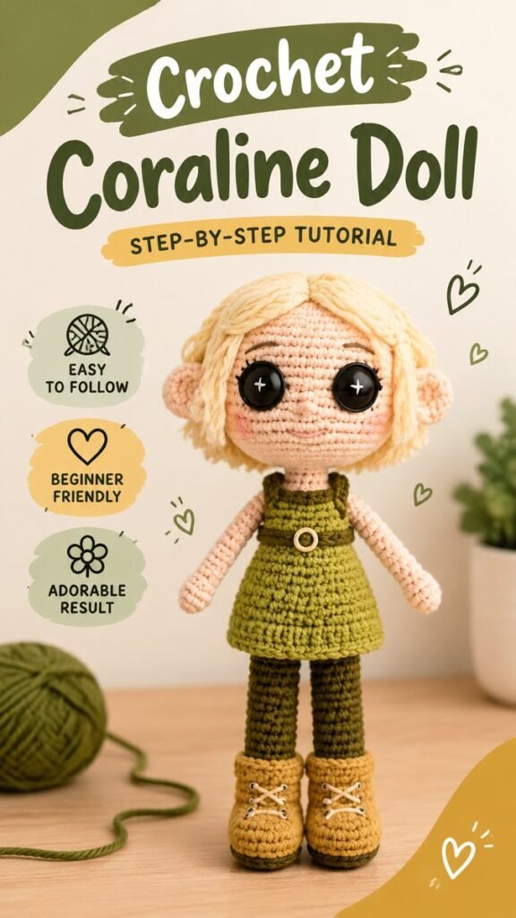 Coraline Dolls DIY Cute Crochet Doll Pattern Ideas for Handmade Lovers