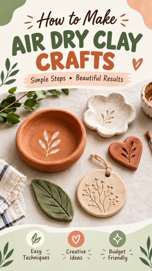 Cute DIY Crafts Easy Air Dry Clay Ideas for Beginners