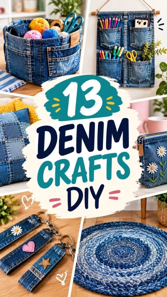 13 Denim Crafts DIY Ideas for Creative Upcycling Projects