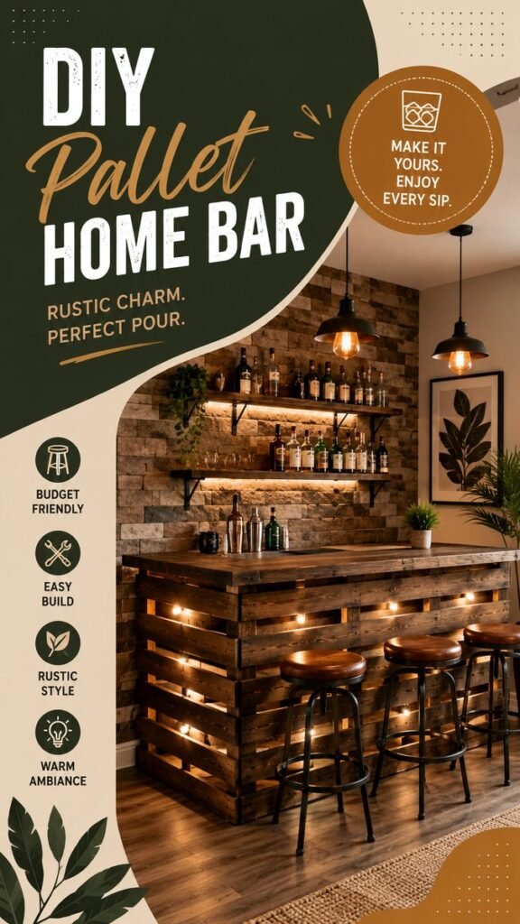 DIY Pallet Home Bar Ideas for a Cozy Rustic Entertaining Space