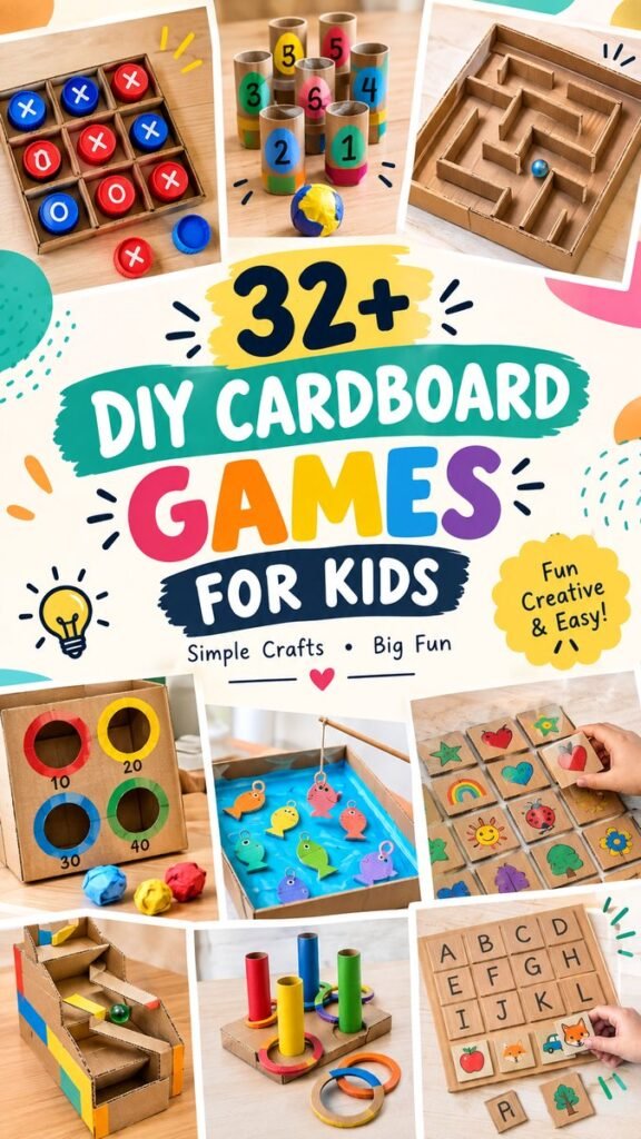 32 DIY Board Games for Kids Fun, Easy Cardboard Game Ideas