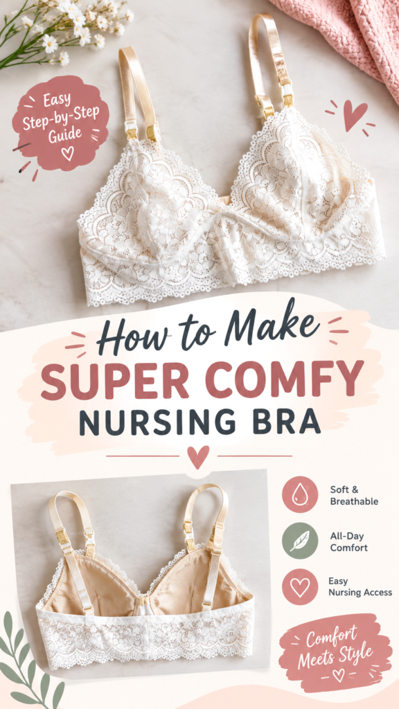 DIY Lace Bra Sewing Pattern  Easy Handmade Nursing Bra Tutorial