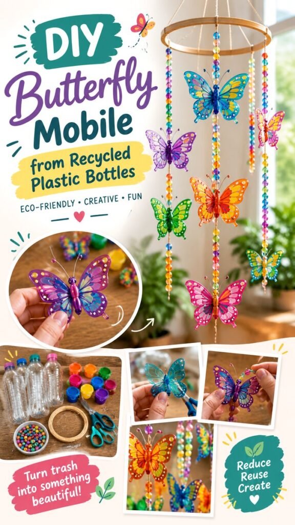 DIY Butterfly Crafts Colorful Recycled Bottle Butterfly Mobile Ideas