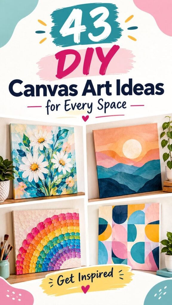43 DIY Canvas Art Ideas to Brighten Up Every Room