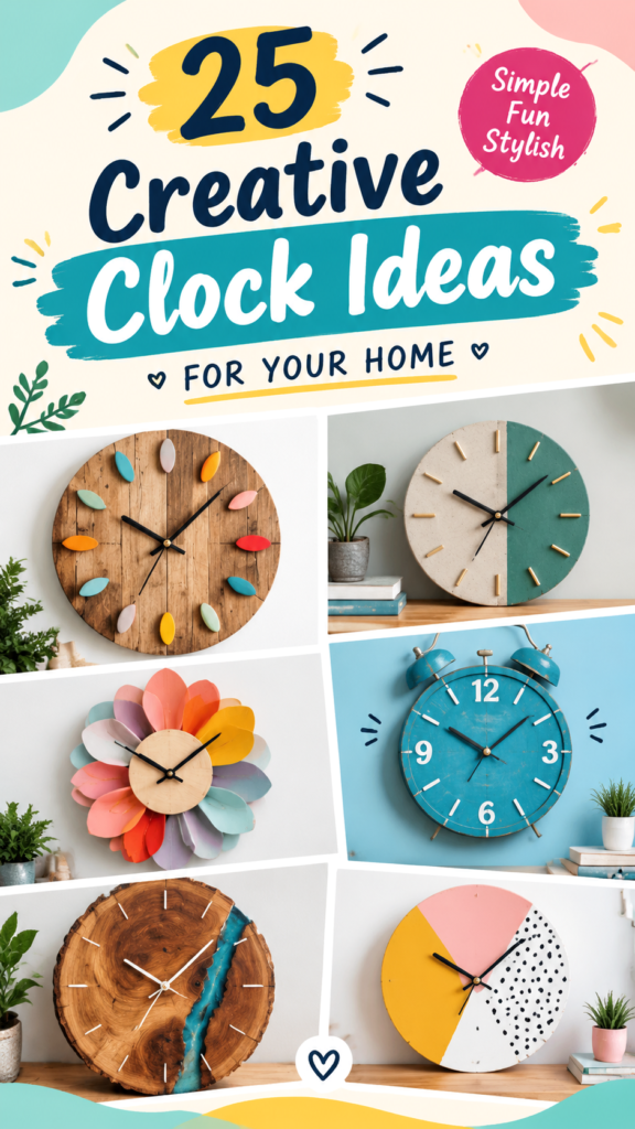 29 DIY Clock Ideas for Creative Handmade Wall Decor Projects