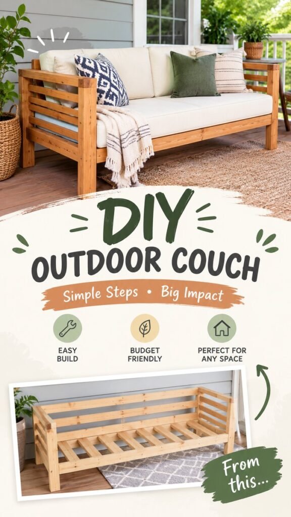 DIY Outdoor Couch Ideas Easy  Budget-Friendly Patio Seating Project