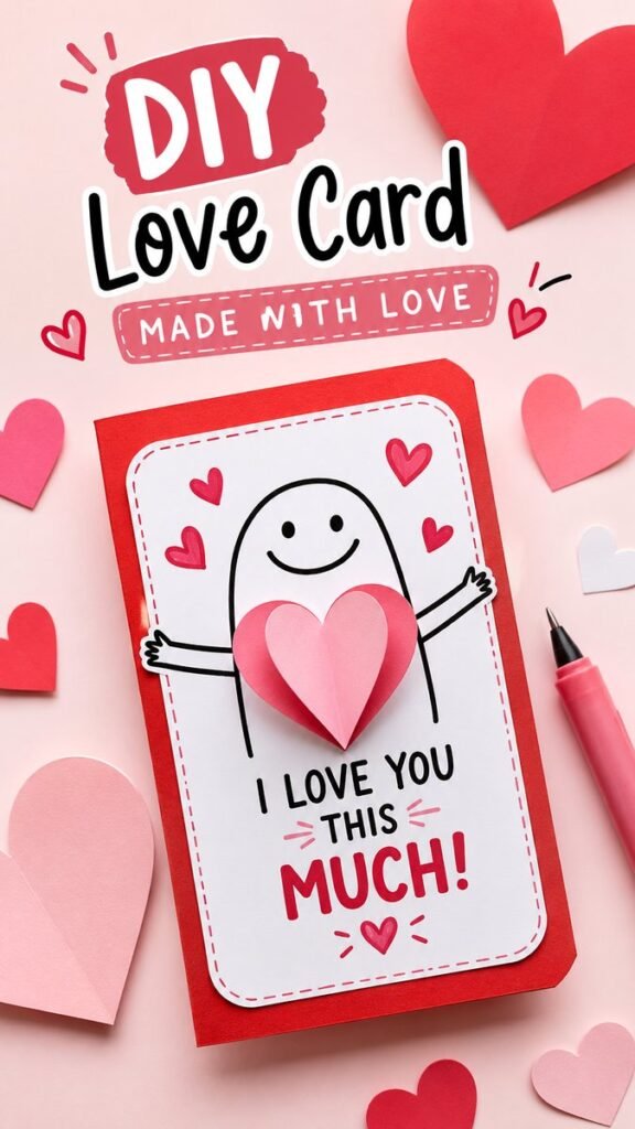 DIY Love Card Idea Cute Handmade Valentine Card Tutorial