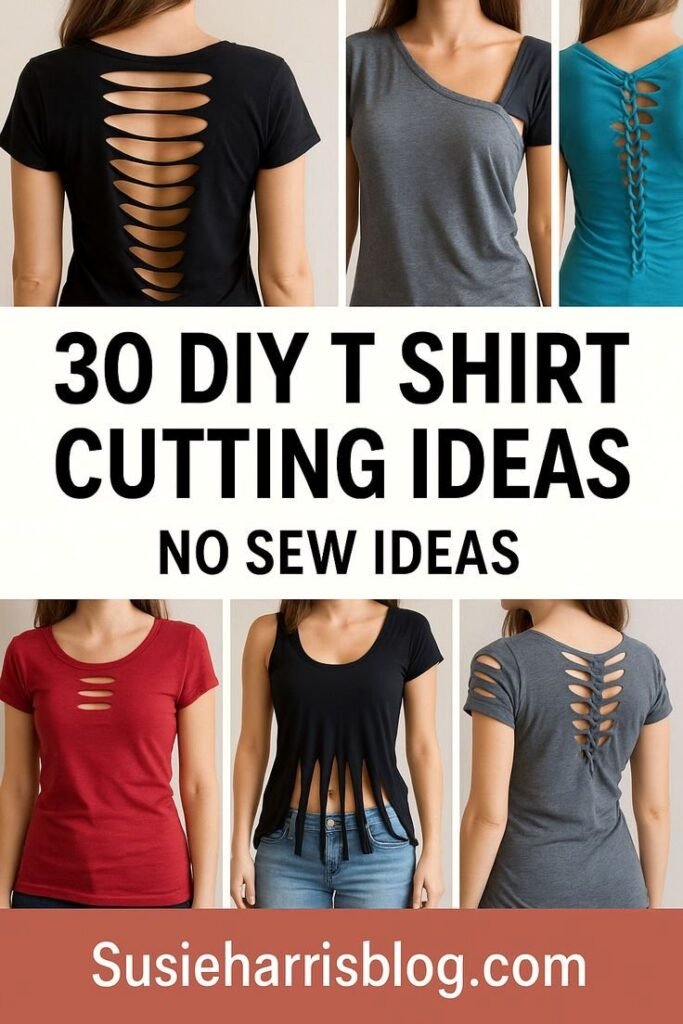 30 DIY T-Shirt Cutting Ideas for Stylish No-Sew Shirt Makeovers
