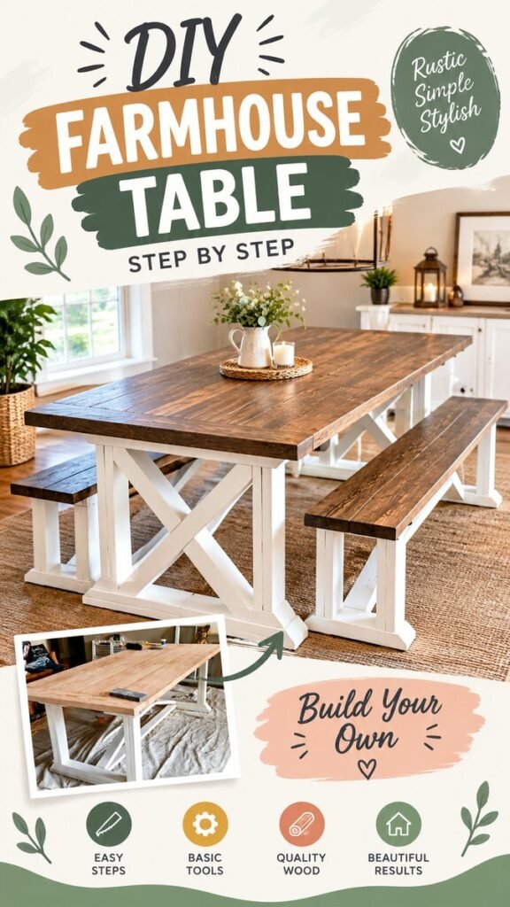 DIY Dining Table Ideas for a Stylish Farmhouse Makeover