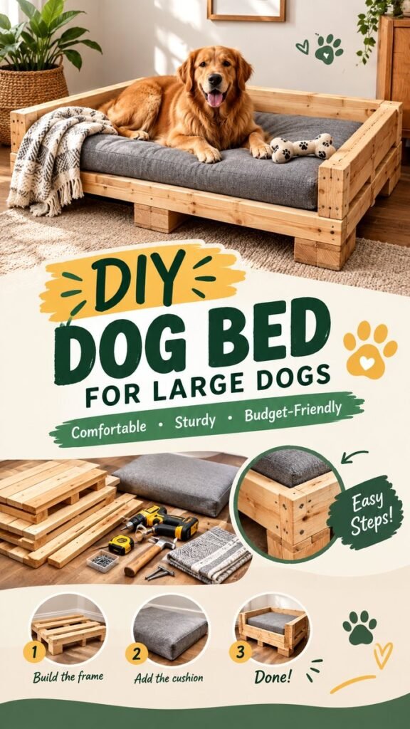DIY Dog Bed for Large Dogs Easy, Sturdy  Budget-Friendly