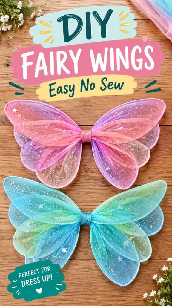Easy No-Sew DIY Fairy Wings Craft for Kids and Dress-Up Fun